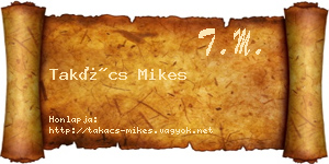 Takács Mikes névjegykártya