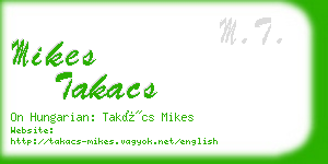 mikes takacs business card